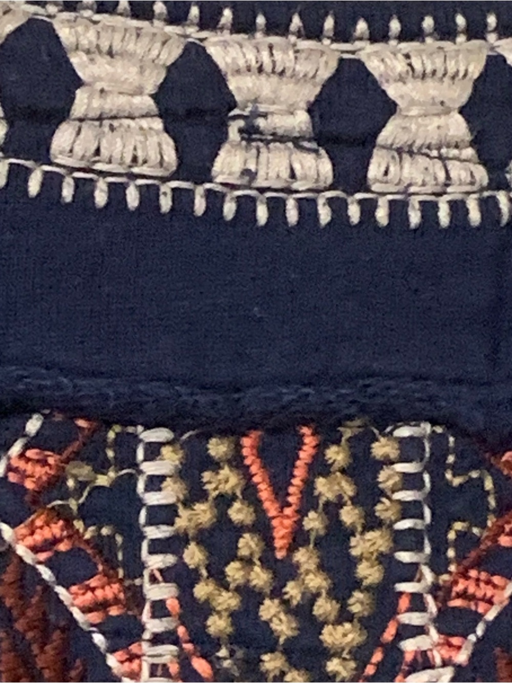 Johnny Was Open Cardigan L Embroidered Blue Boho Festival Aztec Southwest 3/4 - Picture 10 of 12